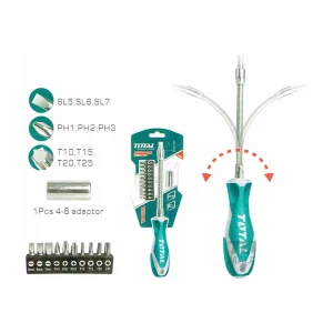 12 Pcs flexible shaft screwdriver set TOTAL THT250FL1206 (1)