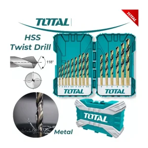 15 Pcs HSS drill bits set TOTAL TACSDL51501 (2)