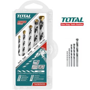 5 Pcs Masonry Drill Bits Set TOTAL-TACSD5055