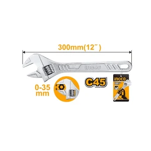 ADJUSTABLE WRENCH 12″ INGCO HADW131122 (1)