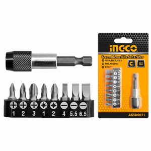 9 Pcs screwdriver bits set INGCO-AKSD0071