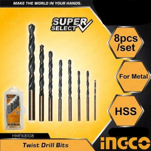 8 Pcs HSS TWIST DRILL BIT (METAL) INGCO-AKDB0801